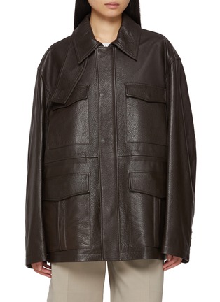Main View - Click To Enlarge - TONYWACK - Leather Cargo Jacket
