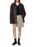 Figure View - Click To Enlarge - TONYWACK - Leather Cargo Jacket