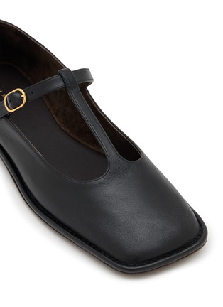 Detail View - Click To Enlarge - THE ROW - Square T-Bar Leather Ballerina Flats