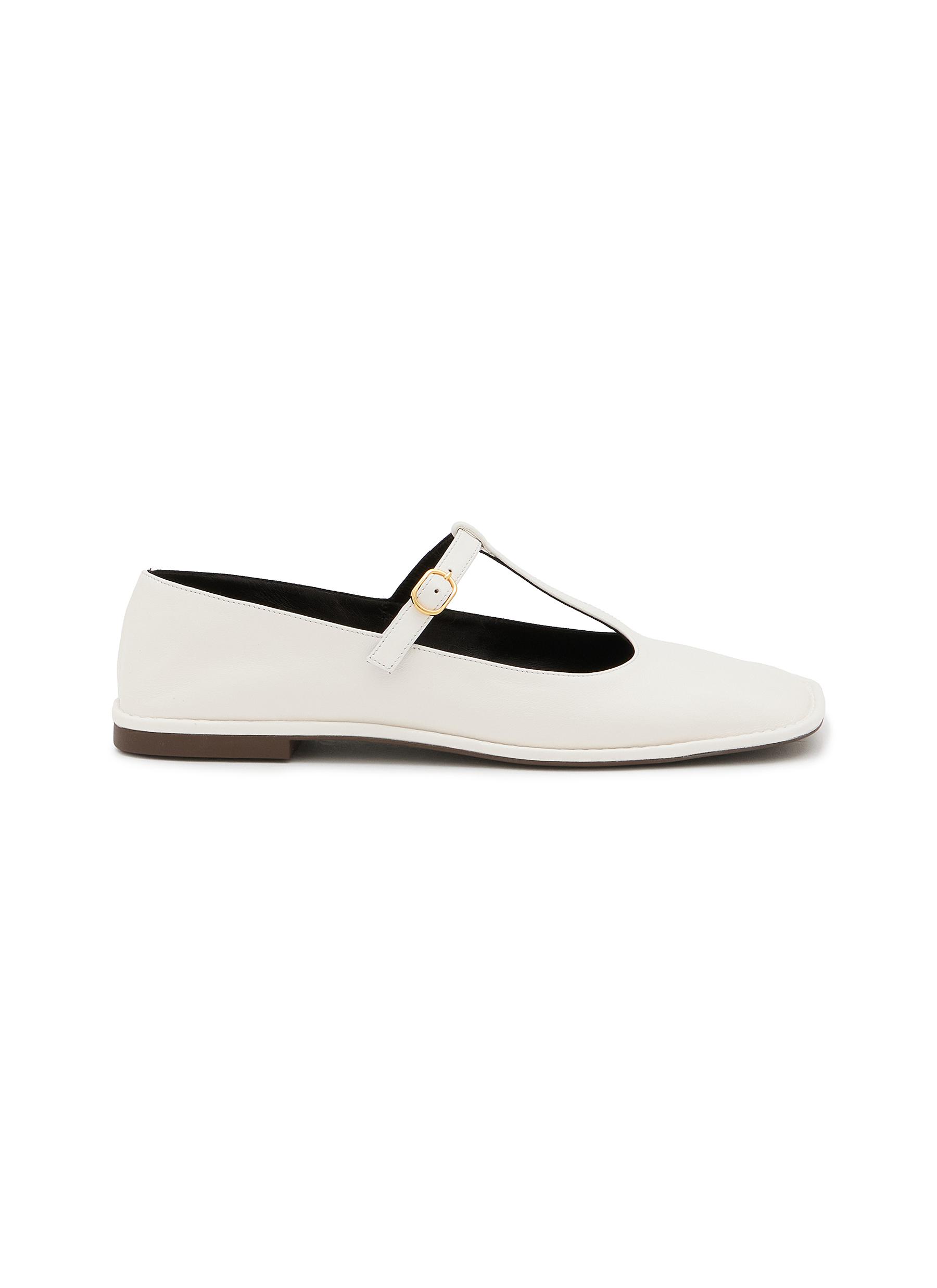 THE ROW | Square T-Bar Leather Ballerina Flats | Women | Lane Crawford