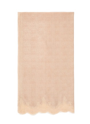 Main View - Click To Enlarge - LANE'S - Lace Trim Beaded Embroidered Wool Silk Shawl