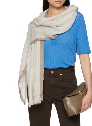 Figure View - Click To Enlarge - LANE'S - Contrast Edge Wool Silk Shawl