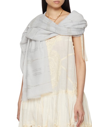 Figure View - Click To Enlarge - LANE'S - Rhinestone Embellished Wool Silk Shawl