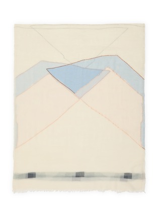 Main View - Click To Enlarge - LANE'S - Geometric Print Rhinestone Embellished Wool Silk Cashmere Shawl