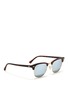 Figure View - Click To Enlarge - RAY-BAN - 'Clubmaster' matte acetate browline mirror sunglasses