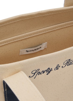 Detail View - Click To Enlarge - SPORTY & RICH - Mini Serif Logo Canvas Tote
