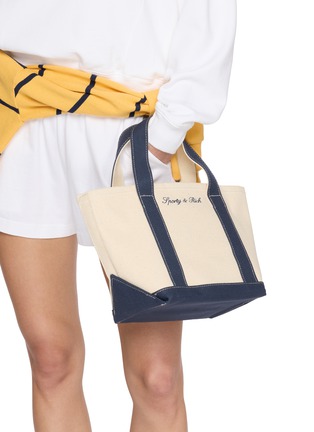 Figure View - Click To Enlarge - SPORTY & RICH - Mini Serif Logo Canvas Tote