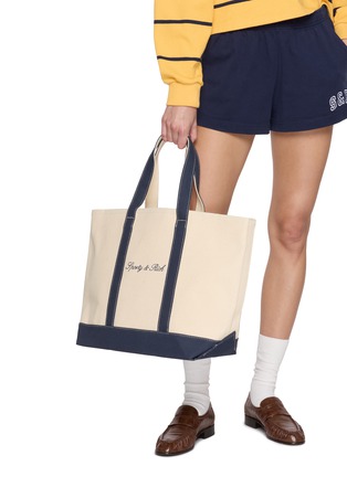 Figure View - Click To Enlarge - SPORTY & RICH - Medium Serif Logo Canvas Tote