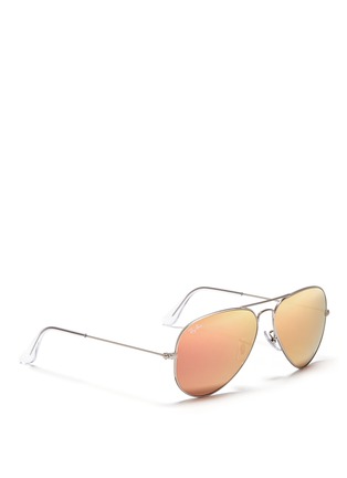 Figure View - Click To Enlarge - RAY-BAN - 'Aviator Large Metal' mirror sunglasses