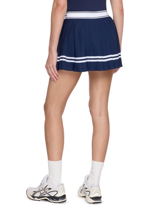 Back View - Click To Enlarge - SPORTY & RICH - Serif Logo Waistband Pleated Mini Skirt