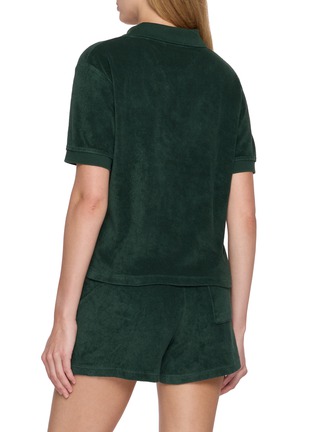Back View - Click To Enlarge - SPORTY & RICH - Logo embroidered Cotton Terry Polo Shirt