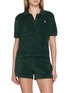 SPORTY & RICH Logo embroidered Cotton Terry Polo Shirt