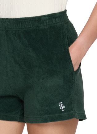  - SPORTY & RICH - Logo Embroidered Cotton Terry Shorts