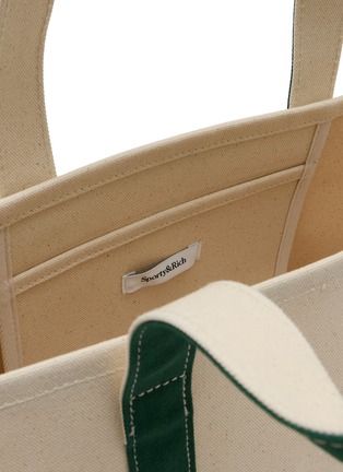 Detail View - Click To Enlarge - SPORTY & RICH - Medium Serif Logo Cotton Tote Bag