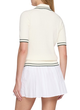 Back View - Click To Enlarge - SPORTY & RICH - Mini Cable Knit Polo Shirt