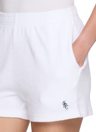  - SPORTY & RICH - Logo Embroidered Cotton Terry Shorts