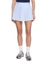 SPORTY & RICH Monogram Embroidered Pleated Cptton Mini Skirt