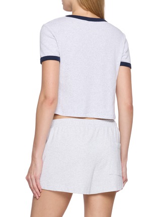 Back View - Click To Enlarge - SPORTY & RICH - BH Crest Soft Cotton Ringer T-shirt
