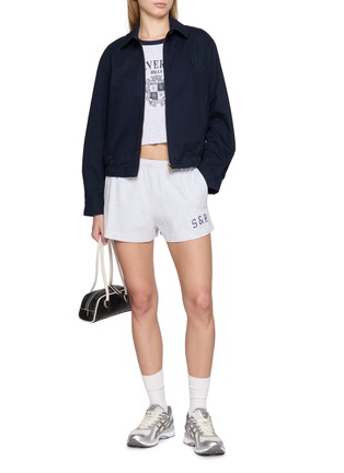 Figure View - Click To Enlarge - SPORTY & RICH - BH Crest Soft Cotton Ringer T-shirt