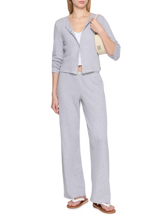 Figure View - Click To Enlarge - SPORTY & RICH - Logo Pointelle Cotton Pants