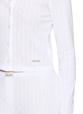  - SPORTY & RICH - Logo Pointelle Cotton Cardigan