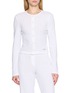 SPORTY & RICH Logo Pointelle Cotton Cardigan
