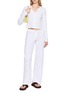 Figure View - Click To Enlarge - SPORTY & RICH - Logo Pointelle Cotton Cardigan