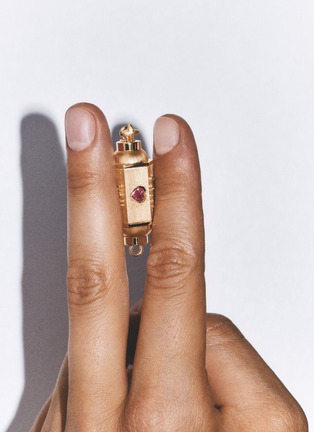 Detail View - Click To Enlarge - MARIE LICHTENBERG - Love You Locket 18K Gold Diamond Ruby Necklace