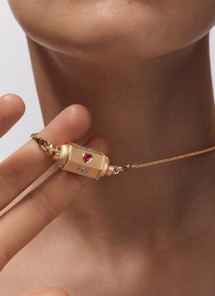  - MARIE LICHTENBERG - Love You Locket 18K Gold Diamond Ruby Necklace