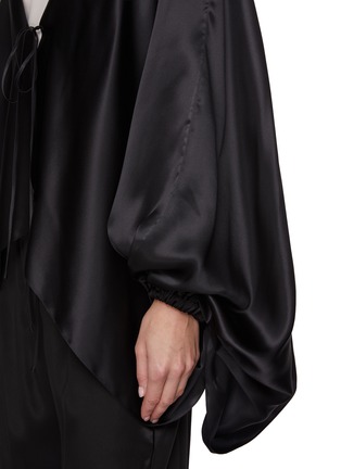  - SHARON WAUCHOB - Long Sleeve Tie Front Blouson Top