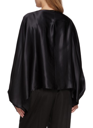 Back View - Click To Enlarge - SHARON WAUCHOB - Long Sleeve Tie Front Blouson Top