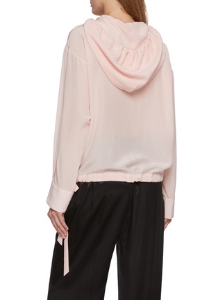 Back View - Click To Enlarge - SHARON WAUCHOB - Tie Neck Hooded Blouson Top