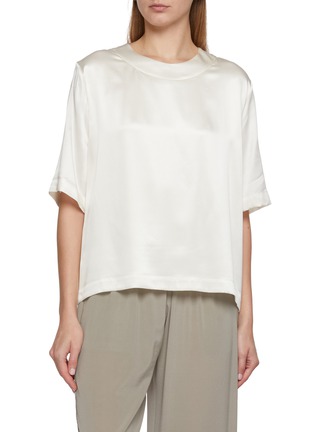 Main View - Click To Enlarge - SHARON WAUCHOB - Short Sleeve Silk T-Shirt