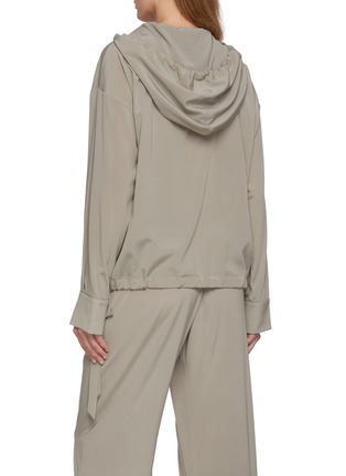 Back View - Click To Enlarge - SHARON WAUCHOB - Tie Neck Hooded Blouson Top