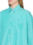  - SPORTY & RICH - Oversized NY Crest Striped Poplin Shirt