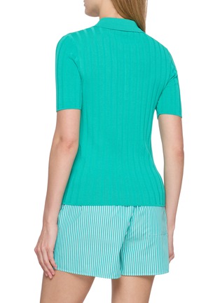 Back View - Click To Enlarge - SPORTY & RICH - SRC Ribbed Knit Polo Shirt