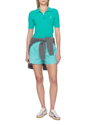 Figure View - Click To Enlarge - SPORTY & RICH - SRC Ribbed Knit Polo Shirt