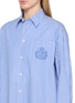  - SPORTY & RICH - Oversized NY Crest Striped Poplin Shirt