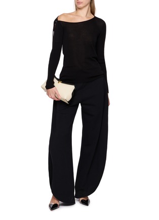 Figure View - Click To Enlarge - SHARON WAUCHOB - V Neck Tie Detail Cotton Sweater