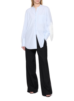 Figure View - Click To Enlarge - SHARON WAUCHOB - Makia Long Sleeve Fringe Cotton Poplin Shirt