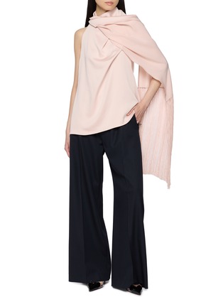 Figure View - Click To Enlarge - SHARON WAUCHOB - Meslay Asymmetrical Fringe Scarf Top