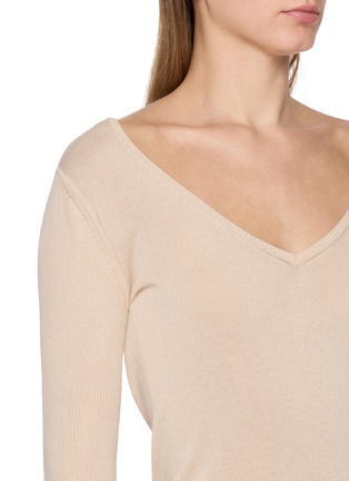  - SHARON WAUCHOB - V Neck Tie Detail Cotton Sweater