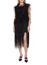 Figure View - Click To Enlarge - SHARON WAUCHOB - Embroidered Feather Fringed Dress