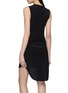 Back View - Click To Enlarge - SHARON WAUCHOB - Elvira Sleeveless Asymmetrical Fringe Trim Dress