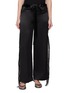 SHARON WAUCHOB Malia Drawstring Fringed Satin Pants