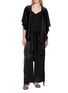 Figure View - Click To Enlarge - SHARON WAUCHOB - Malia Drawstring Fringed Satin Pants