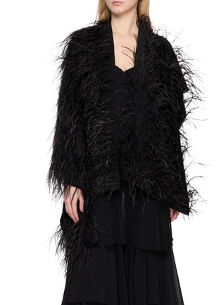 Figure View - Click To Enlarge - SHARON WAUCHOB - Feather Wrap Silk Scarf