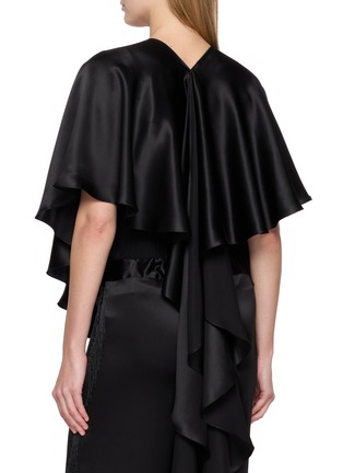 Back View - Click To Enlarge - SHARON WAUCHOB - Mila Draped Silk Chiffon Cape