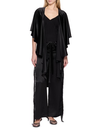 Figure View - Click To Enlarge - SHARON WAUCHOB - Mila Draped Silk Chiffon Cape