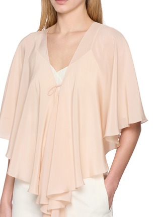  - SHARON WAUCHOB - Mila Draped Silk Chiffon Cape